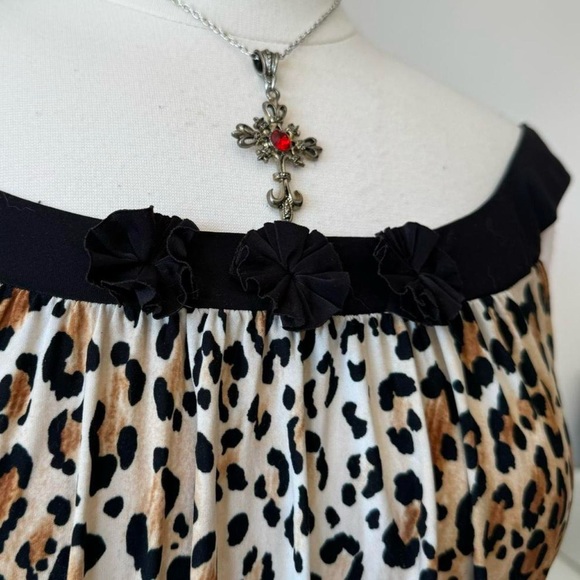 Black Brown Leopard Print top - Picture 6 of 7